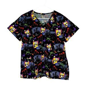 Last Chance!!! Night Before Halloween Disney Scrubs Top Size Medium 0002